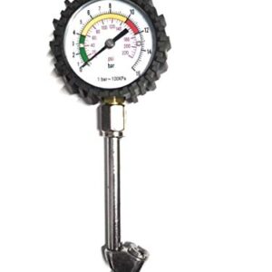 Birud® Tire Pressure Gauge 220 Psi, Heavy Duty, Accurate, with Hose and Long Chuck. Best for Car, Motorcycle, Bike, Truck, RV, SUV, ATV